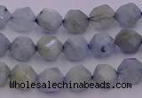 CAQ790 15.5 inches 6mm faceted nuggets aquamarine gemstone beads