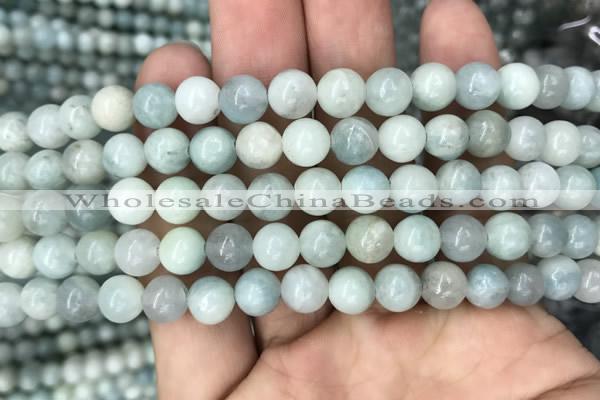 CAQ842 15.5 inches 8mm round aquamarine beads wholesale