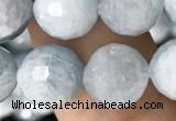 CAQ850 15.5 inches 10mm faceted round aquamarine beads wholesale