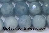 CAQ871 15.5 inches 8mmm faceted round aquamarine beads wholesale