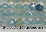 CAQ883 15.5 inches 3.5mm faceted round tiny aquamarine beads