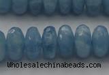 CAQ89 15.5 inches 5*11mm faceted rondelle AA grade aquamarine beads