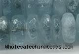 CAQ894 15.5 inches 5*12mm faceted rondelle aquamarine beads