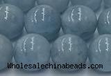 CAQ908 15.5 inches 10mm round aquamarine gemstone beads