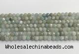 CAQ911 15.5 inches 6mm faceted round aquamarine beads wholesale