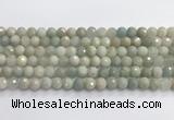 CAQ912 15.5 inches 8mm faceted round aquamarine beads wholesale