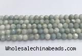 CAQ913 15.5 inches 10mm faceted round aquamarine beads wholesale