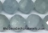 CAQ947 15 inches 10mm faceted round aquamarine beads