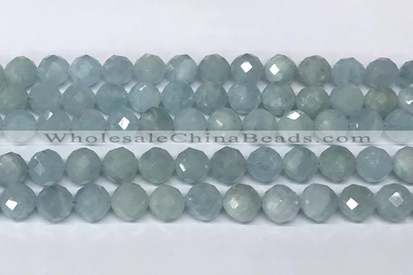 CAQ947 15 inches 10mm faceted round aquamarine beads