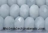 CAQ949 15 inches 6*8mm faceted rondelle aquamarine beads