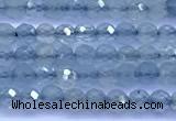 CAQ961 15 inches 3mm faceted round aquamarine beads