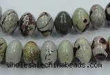 CAR14 15.5 inches 8*12mm rondelle artistic jasper beads wholesale