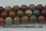 CAR350 15.5 inches 4mm round red artistic jasper beads wholesale