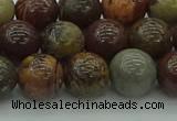 CAR353 15.5 inches 10mm round red artistic jasper beads wholesale