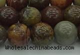 CAR354 15.5 inches 12mm round red artistic jasper beads wholesale