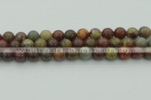 CAR355 15.5 inches 14mm round red artistic jasper beads wholesale