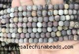 CAR370 15.5 inches 4mm round matte artistic jasper beads wholesale