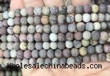 CAR371 15.5 inches 6mm round matte artistic jasper beads wholesale