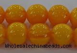 CAR404 15.5 inches 12mm round synthetic amber beads wholesale