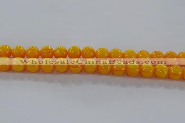 CAR404 15.5 inches 12mm round synthetic amber beads wholesale