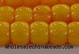 CAR412 15.5 inches 9*11mm drum synthetic amber beads wholesale