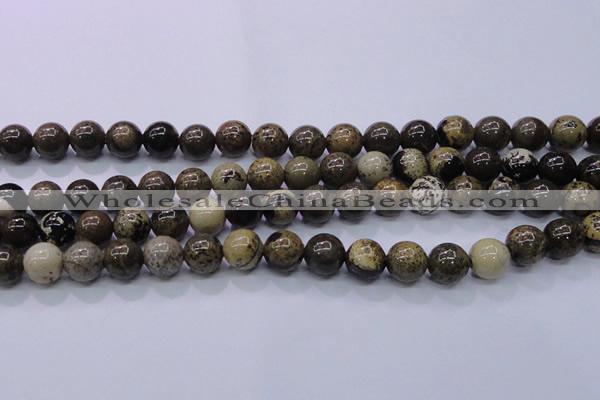 CAR52 15.5 inches 8mm round yellow artistic jasper beads