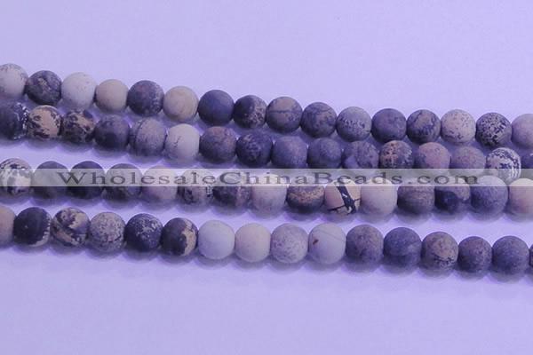 CAR66 15.5 inches 16mm round matte yellow artistic jasper beads