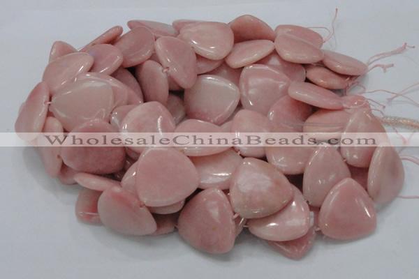 CAS32 15.5 inches 30*30mm triangle pink angel skin gemstone beads