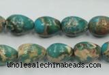 CAT05 15.5 inches 10*14mm teardrop natural aqua terra jasper beads