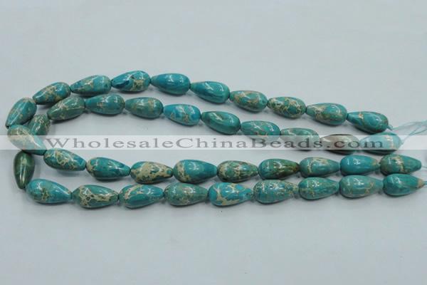 CAT06 15.5 inches 10*20mm teardrop natural aqua terra jasper beads