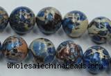 CAT215 15.5 inches 18mm round dyed natural aqua terra jasper beads