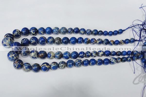 CAT300 15.5 inches 8mm - 18mm round dyed aqua terra jasper beads