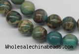 CAT5004 15.5 inches 10mm round natural aqua terra jasper beads