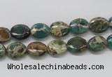 CAT5010 15.5 inches 8*10mm oval natural aqua terra jasper beads