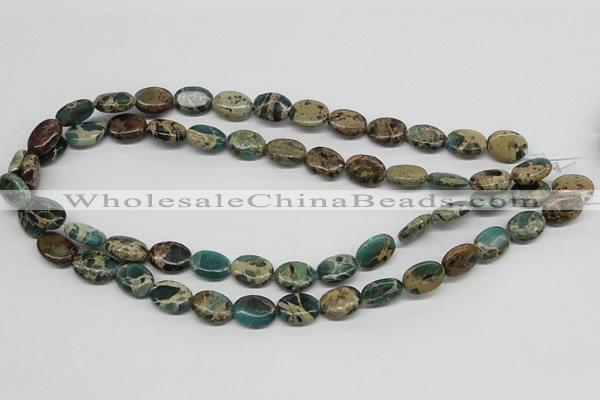 CAT5011 15.5 inches 10*14mm oval natural aqua terra jasper beads