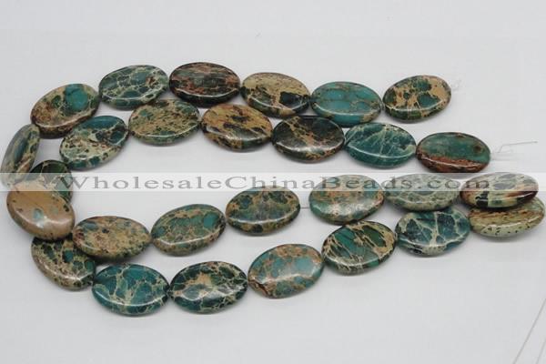 CAT5012 15.5 inches 20*30mm oval natural aqua terra jasper beads