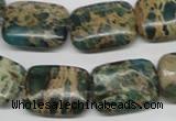 CAT5017 15.5 inches 15*20mm rectangle natural aqua terra jasper beads