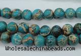 CAT75 15.5 inches 8mm round dyed natural aqua terra jasper beads