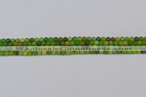 CAU410 15.5 inches 4mm round matte Australia chrysoprase beads