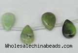 CAU42 10*14mm top-drilled flat teardrop australia chrysoprase beads