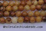 CAY01 15.5 inches 4mm round African yellow jasper beads wholesale