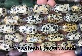 CBBS23 15 inches 11*25mm - 14*28mm hexahedral prism dalmatian jasper beads