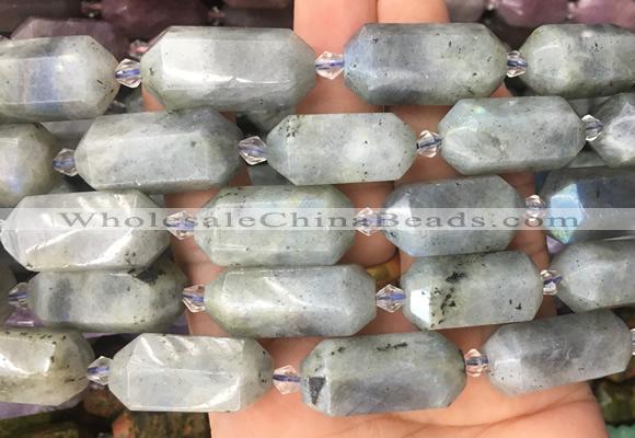 CBBS24 15 inches 11*25mm - 14*28mm hexahedral prism labradorite beads