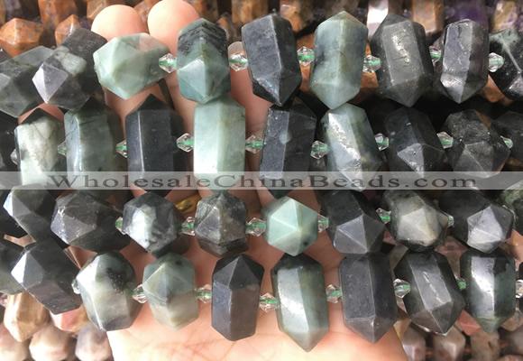 CBBS47 15 inches 12*25mm - 14*28mm hexahedral prism jasper beads