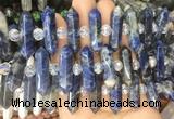 CBBS77 15 inches 8*30mm - 9*33mm hexahedral prism sodalite beads