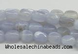 CBC05 15.5 inches 7*10mm nugget blue chalcedony beads wholesale