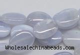 CBC10 15.5 inches 13*18mm oval blue chalcedony beads wholesale