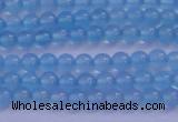 CBC260 15.5 inches 4mm AA grade round ocean blue chalcedony beads