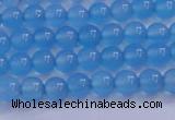 CBC261 15.5 inches 6mm AA grade round ocean blue chalcedony beads