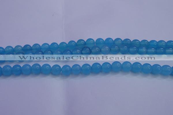 CBC262 15.5 inches 8mm AA grade round ocean blue chalcedony beads